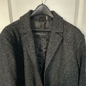 Kenneth Cole Charcoal Donegal Wool Overcoat, XL